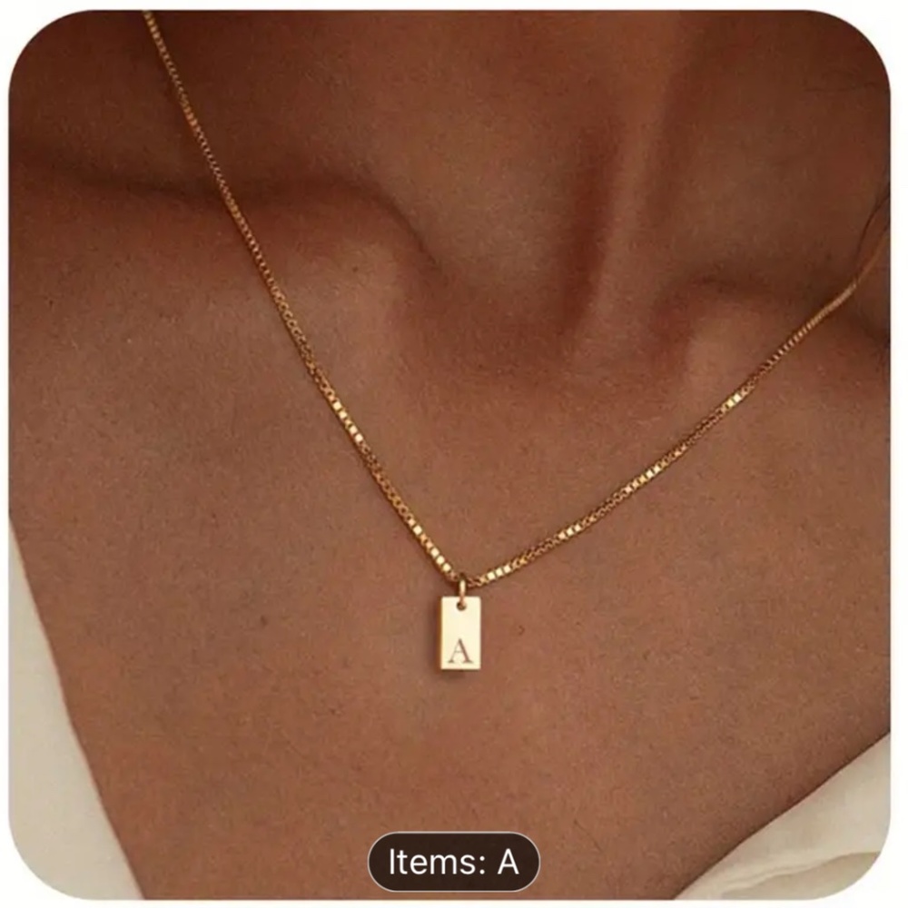 Initial Letters Necklace 14K Gold Plated Necklace Delicate Golden